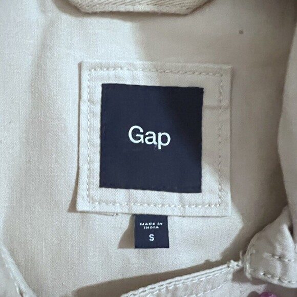 Gap Khaki Military Cotton Jacket Size S Twill Utility Lightweight Cargo - Picture 3 of 6
